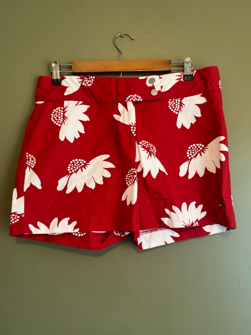 Tommy Hilfiger Red Floral Print Women's Shorts